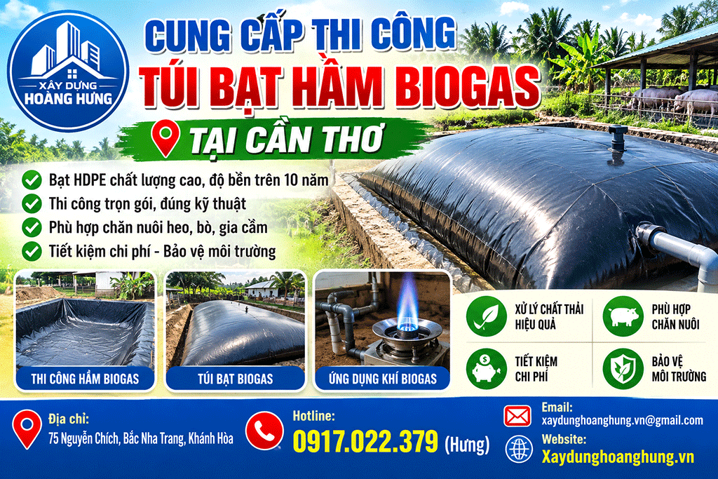 Cung Cấp Thi Công Túi Bạt Hầm Biogas tại Cần Thơ